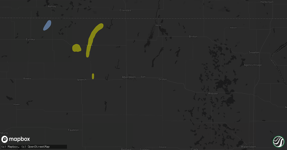 Hail map in Bath, SD on May 31, 2026