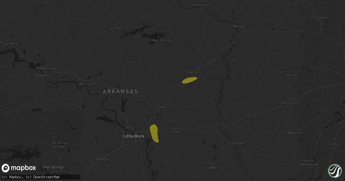 Hail map in Beebe, AR on May 31, 2026