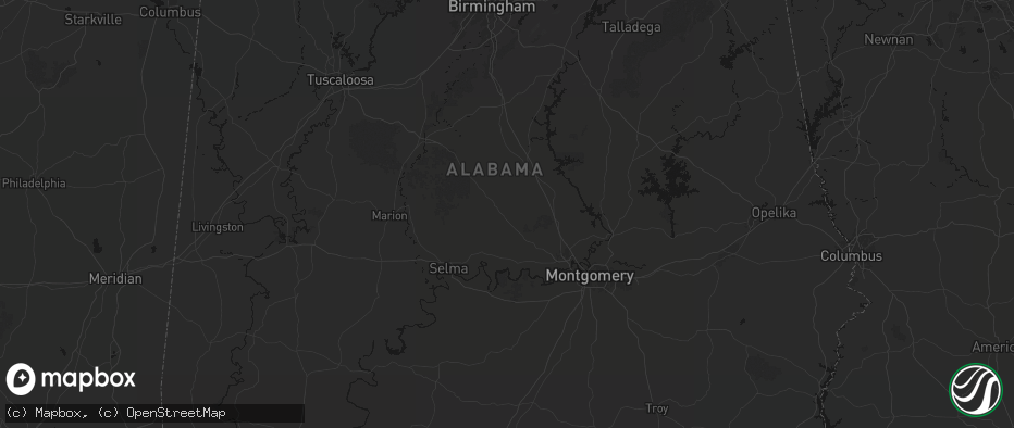 Hail map in Billingsley, AL on May 31, 2026