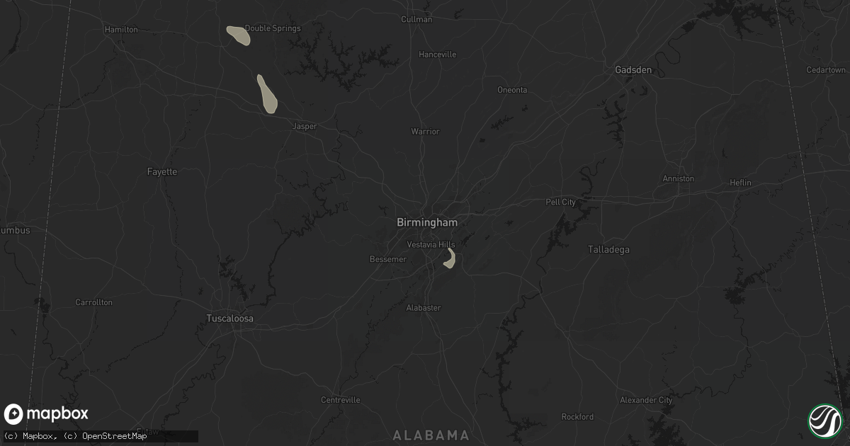 Hail map in Birmingham, AL on May 31, 2026