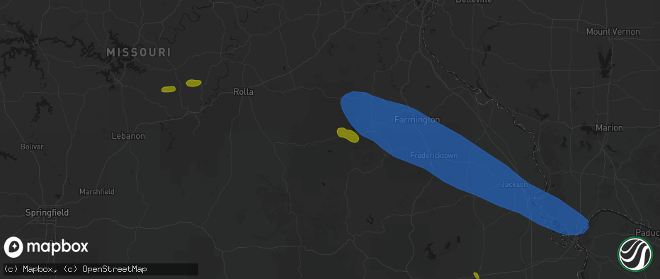 Hail map in Bixby, MO on May 31, 2026