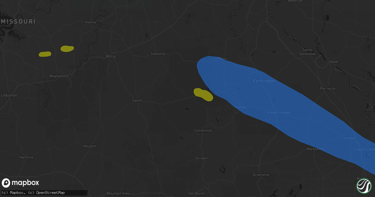 Hail map in Bixby, MO on May 31, 2026