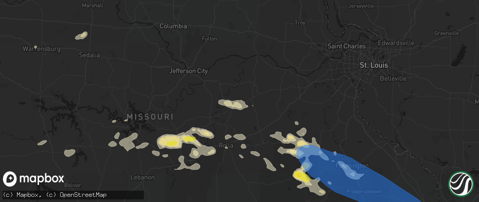 Hail map in Bland, MO on May 31, 2026