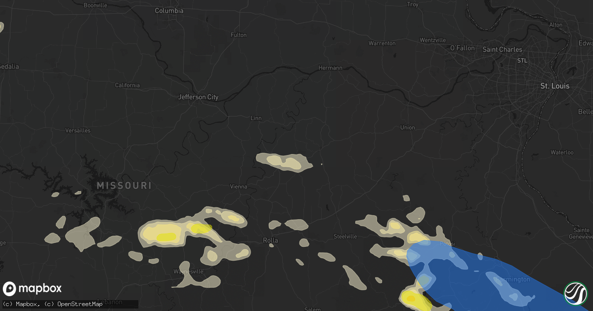 Hail map in Bland, MO on May 31, 2026