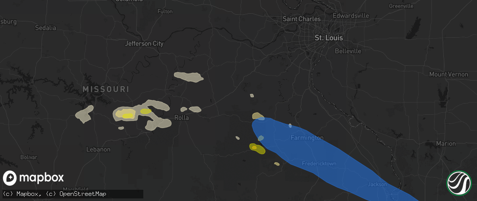 Hail map in Bourbon, MO on May 31, 2026