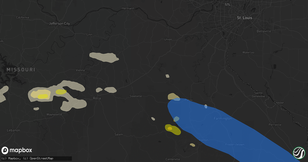 Hail map in Bourbon, MO on May 31, 2026