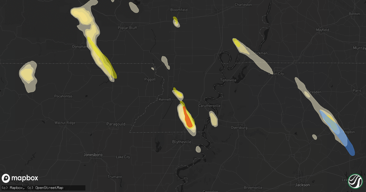 Hail map in Bragg City, MO on May 31, 2026