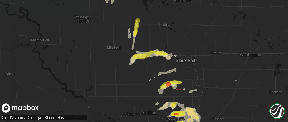 Hail map in Bridgewater, SD on May 31, 2026