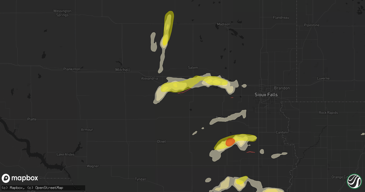 Hail map in Bridgewater, SD on May 31, 2026