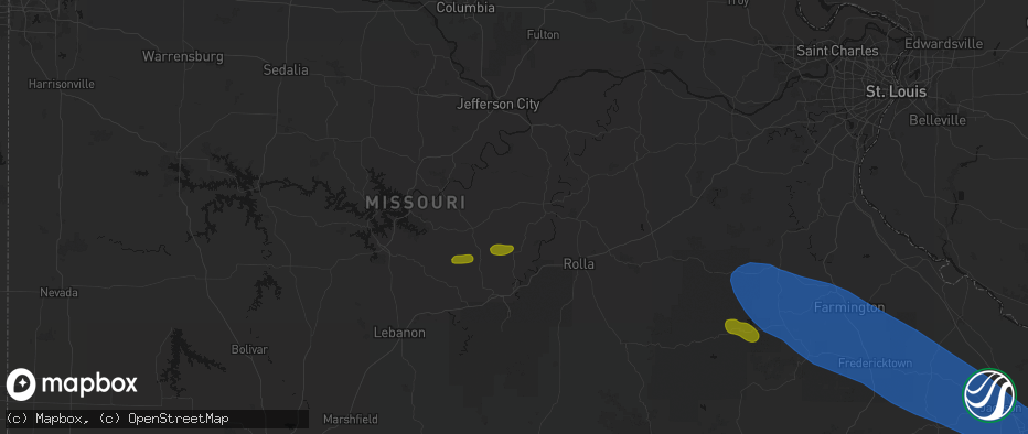 Hail map in Brinktown, MO on May 31, 2026