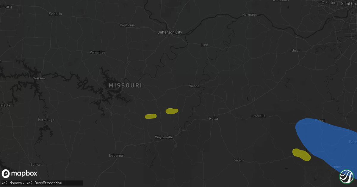 Hail map in Brinktown, MO on May 31, 2026