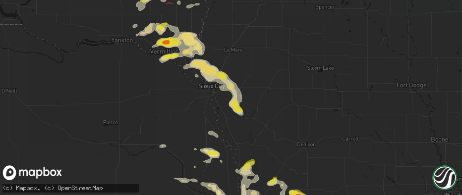 Hail map in Bronson, IA on May 31, 2026