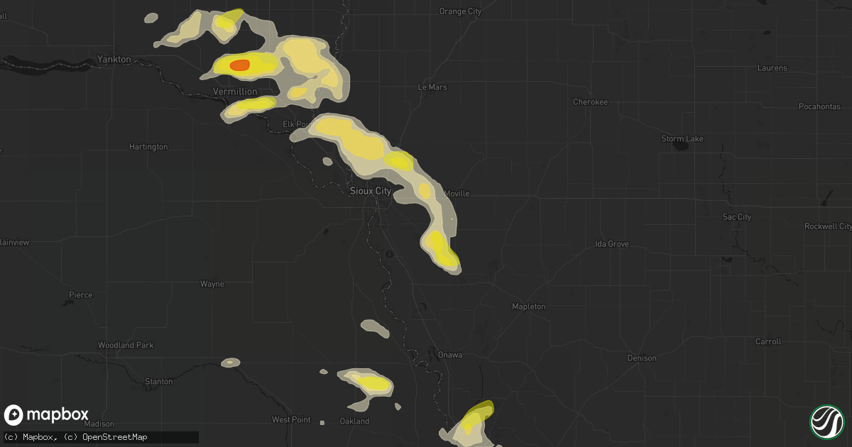 Hail map in Bronson, IA on May 31, 2026