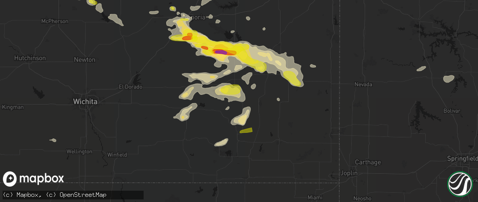 Hail map in Buffalo, KS on May 31, 2026