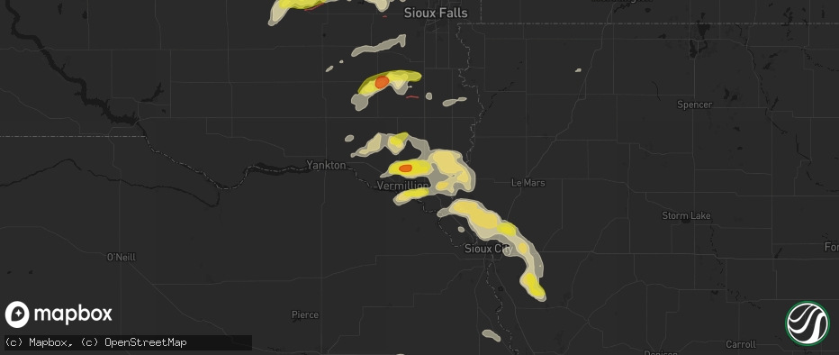 Hail map in Burbank, SD on May 31, 2026
