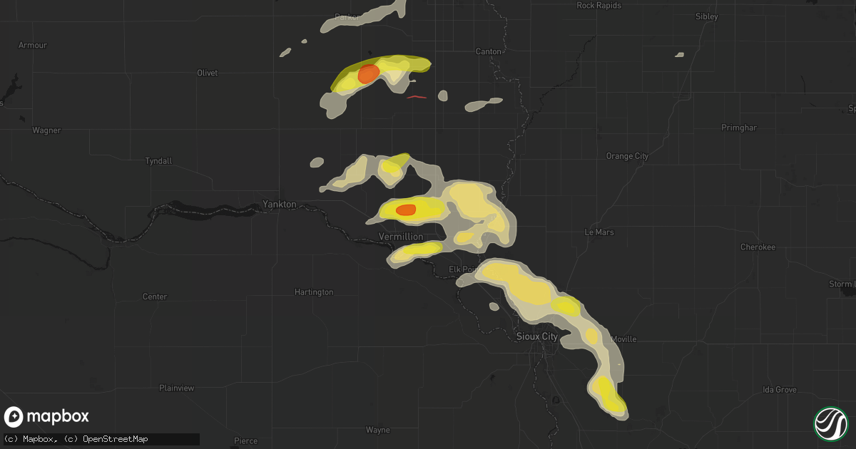 Hail map in Burbank, SD on May 31, 2026