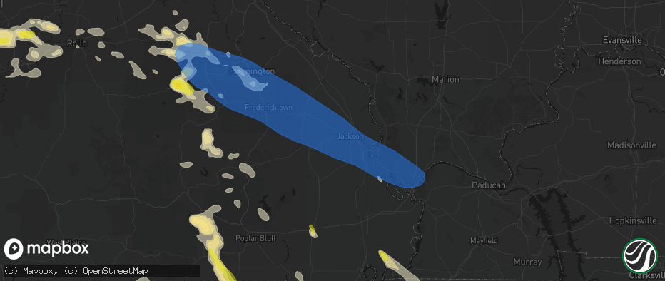 Hail map in Burfordville, MO on May 31, 2026