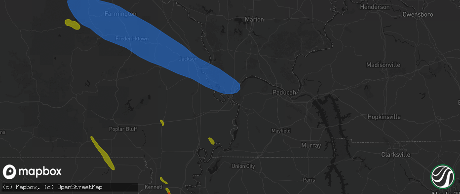 Hail map in Cairo, IL on May 31, 2026