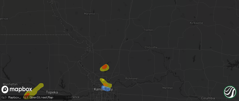 Hail map in Cameron, MO on May 31, 2026