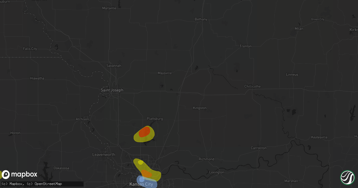 Hail map in Cameron, MO on May 31, 2026