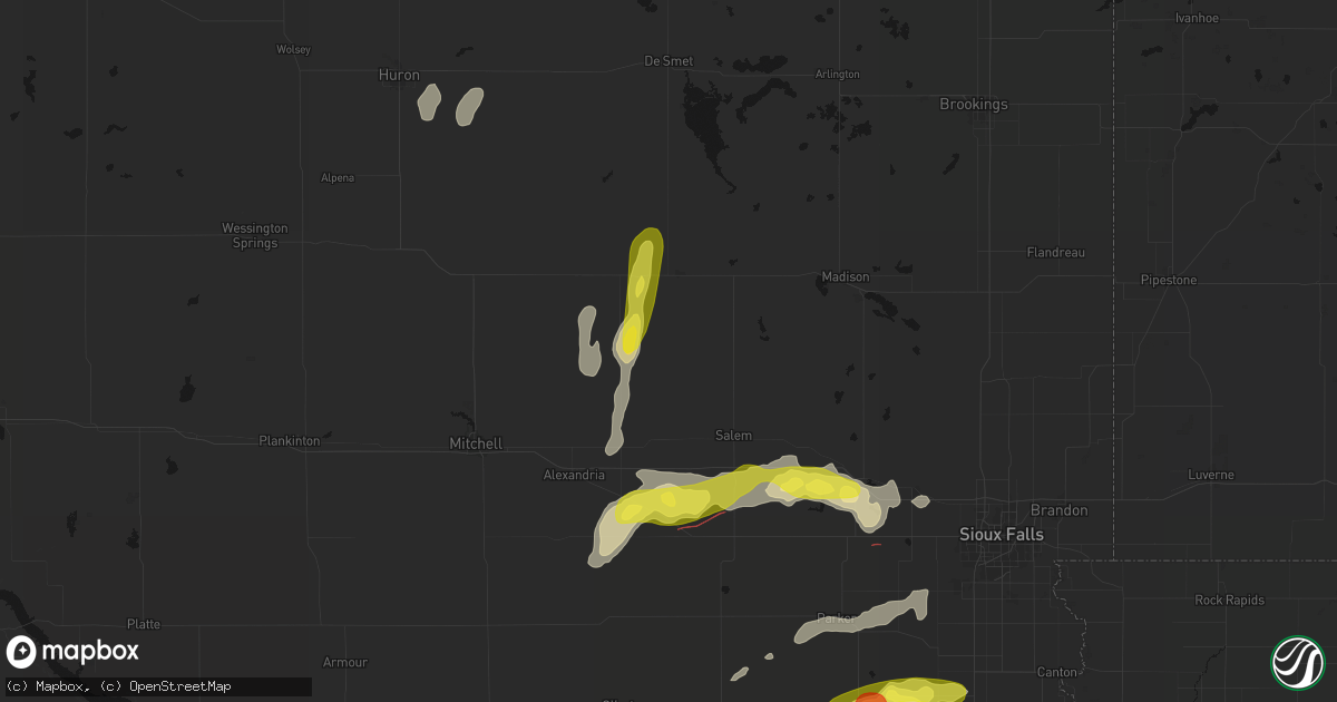 Hail map in Canova, SD on May 31, 2026