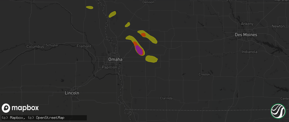 Hail map in Carson, IA on May 31, 2026