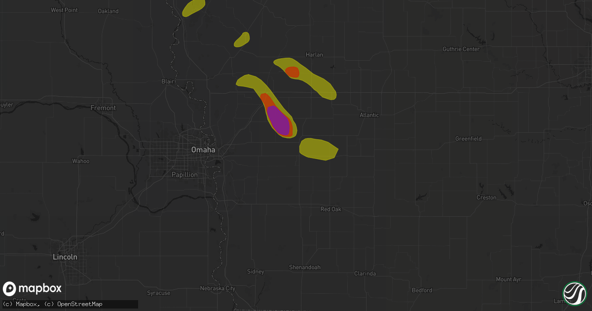 Hail map in Carson, IA on May 31, 2026