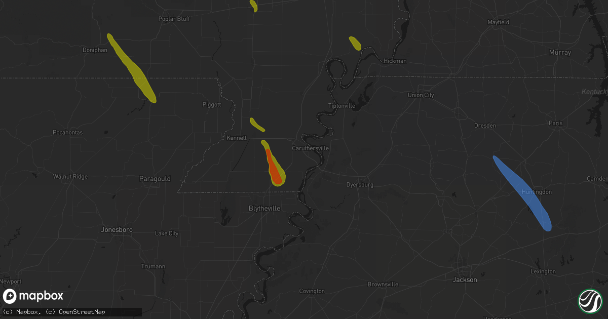 Hail map in Caruthersville, MO on May 31, 2026