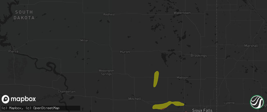 Hail map in Cavour, SD on May 31, 2026