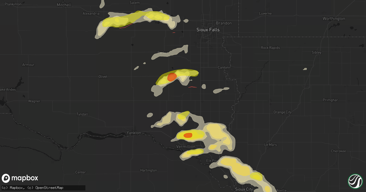 Hail map in Centerville, SD on May 31, 2026