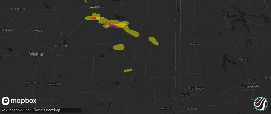 Hail map in Chanute, KS on May 31, 2026