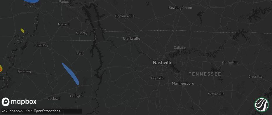 Hail map in Charlotte, TN on May 31, 2026
