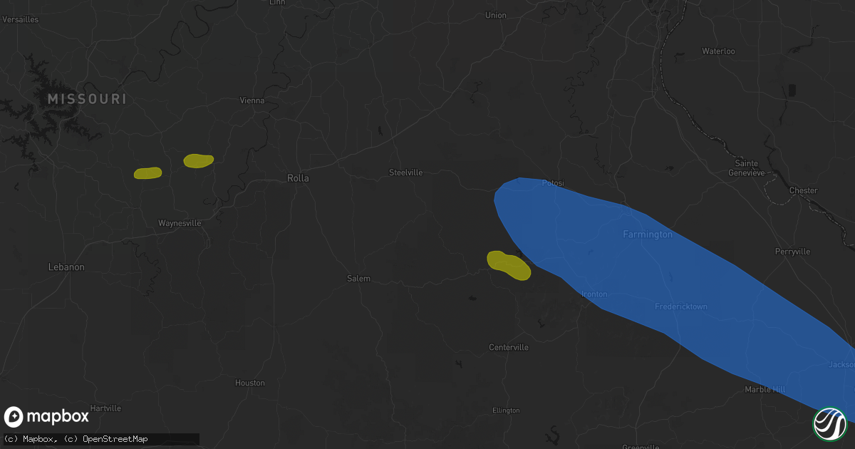 Hail map in Cherryville, MO on May 31, 2026