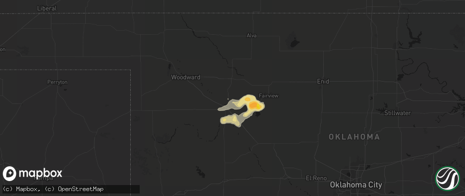 Hail map in Chester, OK on May 31, 2026