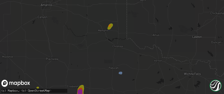 Hail map in Childress, TX on May 31, 2026