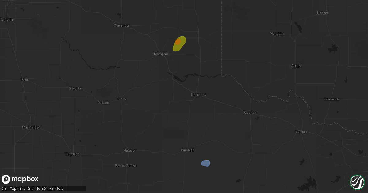 Hail map in Childress, TX on May 31, 2026