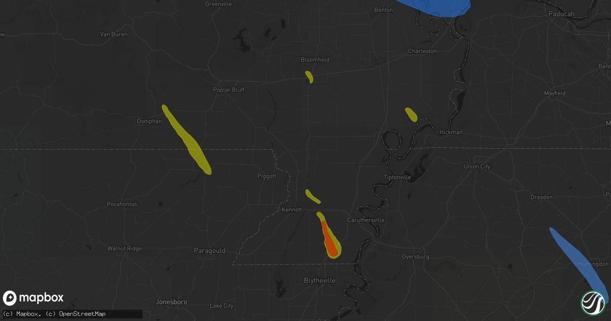 Hail map in Clarkton, MO on May 31, 2026