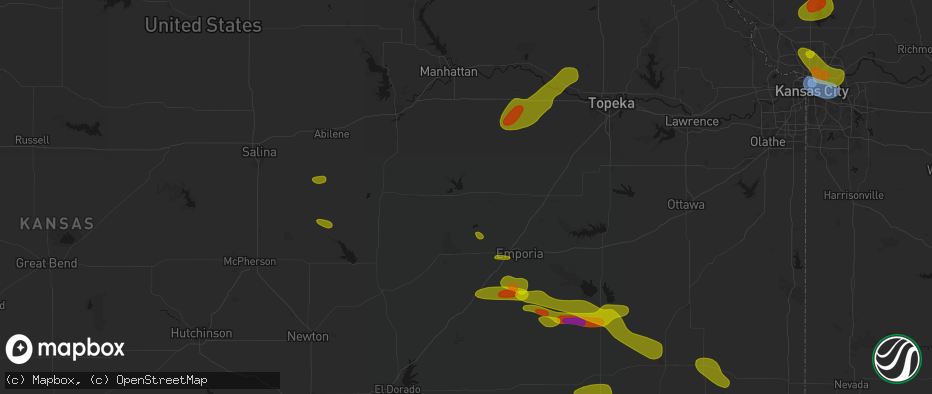 Hail map in Council Grove, KS on May 31, 2026