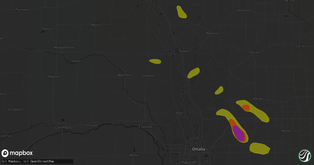 Hail map in Craig, NE on May 31, 2026