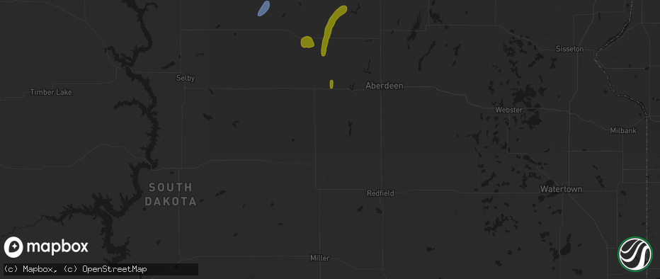 Hail map in Cresbard, SD on May 31, 2026