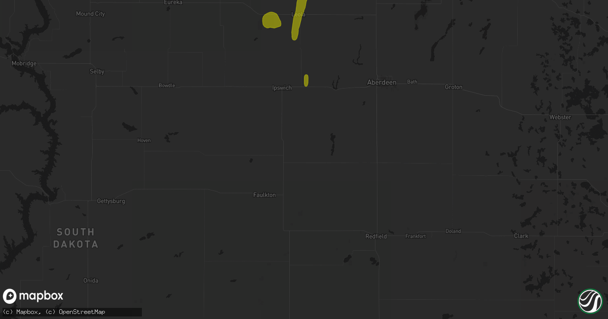 Hail map in Cresbard, SD on May 31, 2026