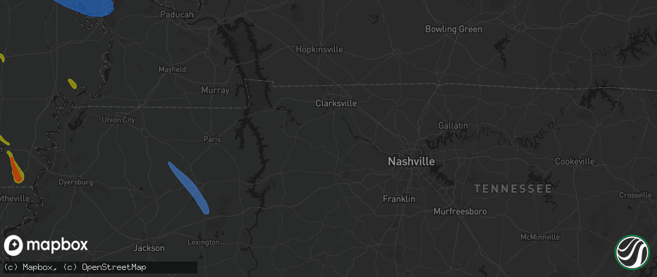 Hail map in Cumberland Furnace, TN on May 31, 2026