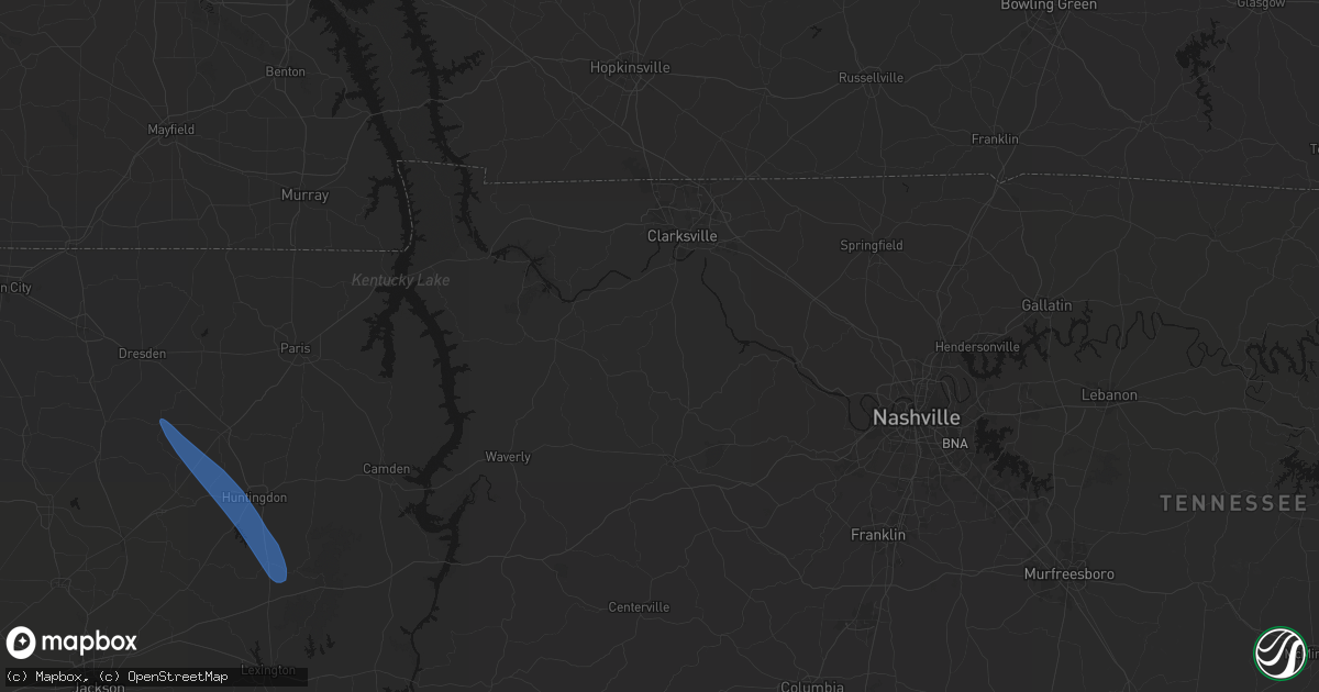 Hail map in Cumberland Furnace, TN on May 31, 2026