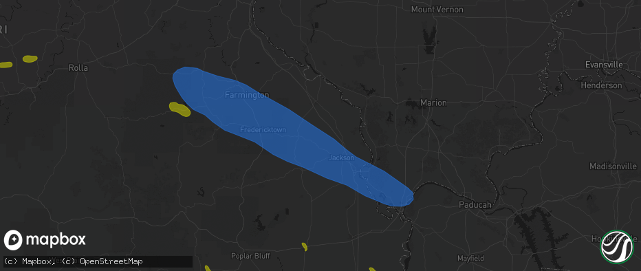 Hail map in Daisy, MO on May 31, 2026