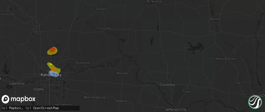 Hail map in Dalton, MO on May 31, 2026