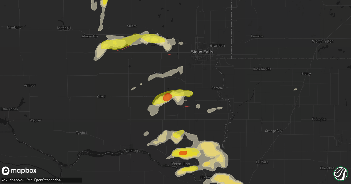 Hail map in Davis, SD on May 31, 2026