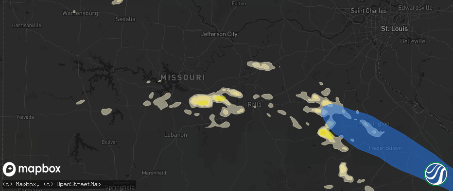 Hail map in Dixon, MO on May 31, 2026