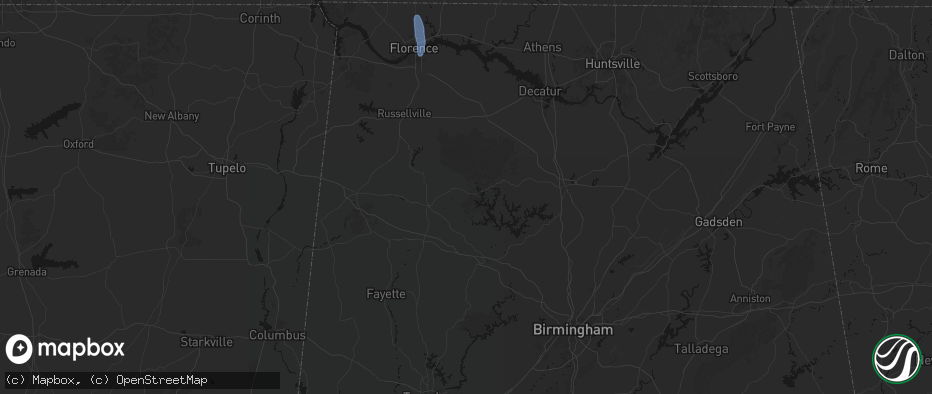 Hail map in Double Springs, AL on May 31, 2026