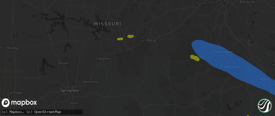 Hail map in Duke, MO on May 31, 2026