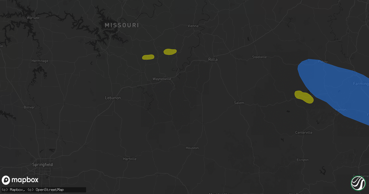 Hail map in Duke, MO on May 31, 2026